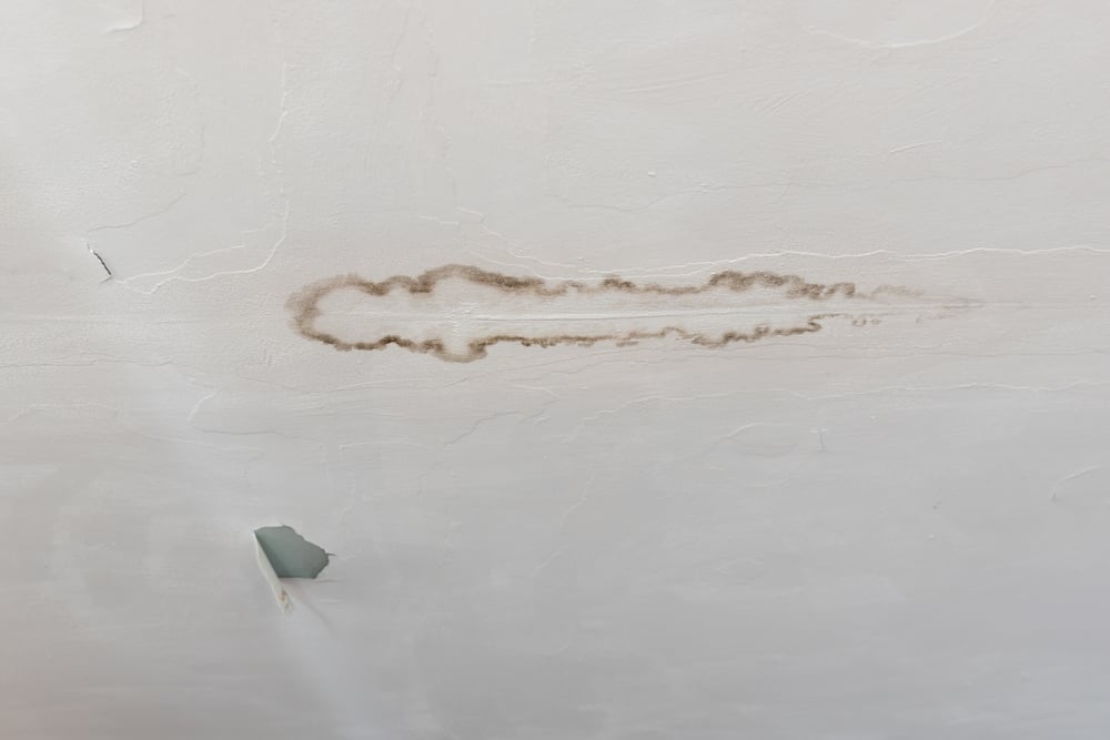 roof,leaked,cause,ceiling,stain,,ceiling,water,damage.